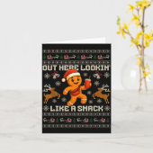 Out Here Looking Like A Snack Funny Christmas Xmas カード (黄色い花)