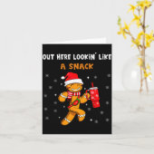 Out Here Looking Like A Snack Funny Gingerbread Ch カード (黄色い花)