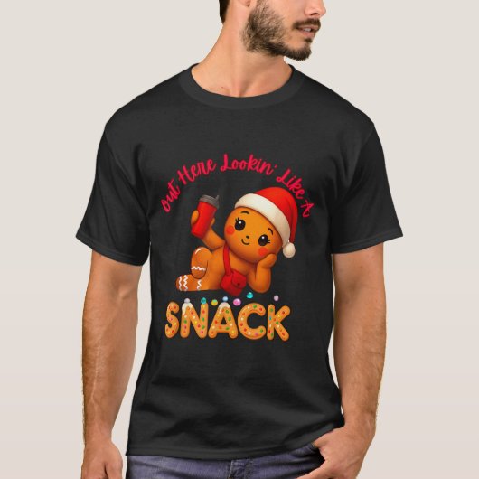 Out Here Looking Like A Snack Funny Xmas Light Gin Tシャツ (正面)