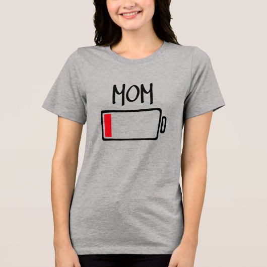 Out of Batteries – Mom トライブレンドTシャツ (正面)