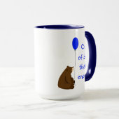 Out of Bed That's Enough Fun Balloon Bear Quote マグカップ (正面右)