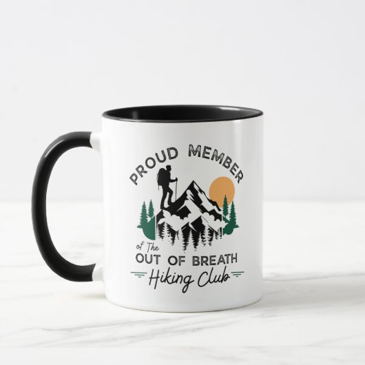 Out of Breath Hiking Club Funny マグカップ (左)
