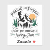 Out Of Breath Hiking Club Vintage Mountain シール (シート)