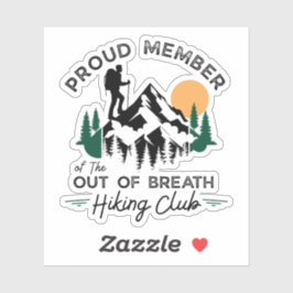 Out Of Breath Hiking Club Vintage Mountain シール