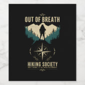 Out of Breath Hiking Societyハイカー自然ラブ ワインラベル (シングルラベル)