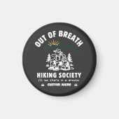 Out of Breath Hiking Society Funny Retro マグネット (正面)