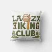 Out Of Breath Hiking Society Funny Sloth Hiker クッション (正面)