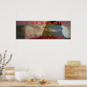"Out Of His Mind" 36"x12" ポスター (キッチン)