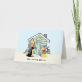 Out of Office Funny Dog Greeting Card カード (正面)