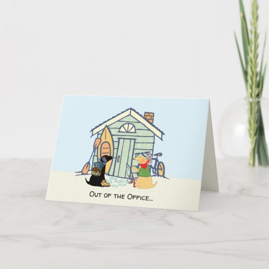 Out of Office Funny Dog Greeting Card カード (正面)