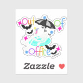 Out Of Office Relaxing Skeleton   シール (シート)