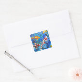 "Out Of The Blue"コイフィッシュアート絵画! スクエアシール (封筒)