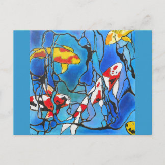 "Out Of The Blue"コイフィッシュアート絵画! ポストカード