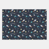 Out of This World宇宙パターン ラッピングペーパーシート (正面)