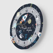 Out of This World宇宙パターン ラージ壁時計 (傾斜)