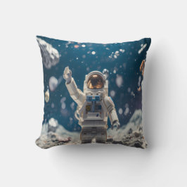 Out of This World Astronaut in Space Throw Pillow クッション