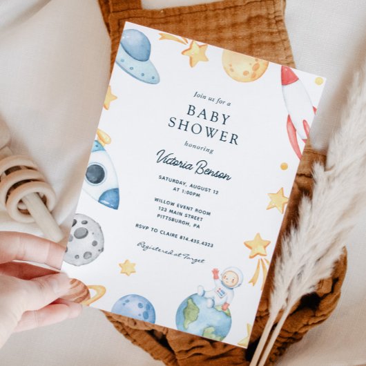 Out of this World Baby Showerへの招待 招待状