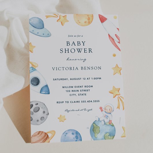 Out of this World Baby Showerへの招待 招待状