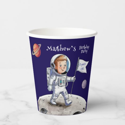 Out-Of-This-World Birthday Party – 宇宙飛行士テーマ 紙コップ (正面)