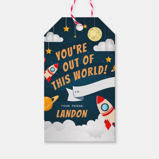 Out of This World Classroomバレンタイン・デー ギフトタグ (正面)