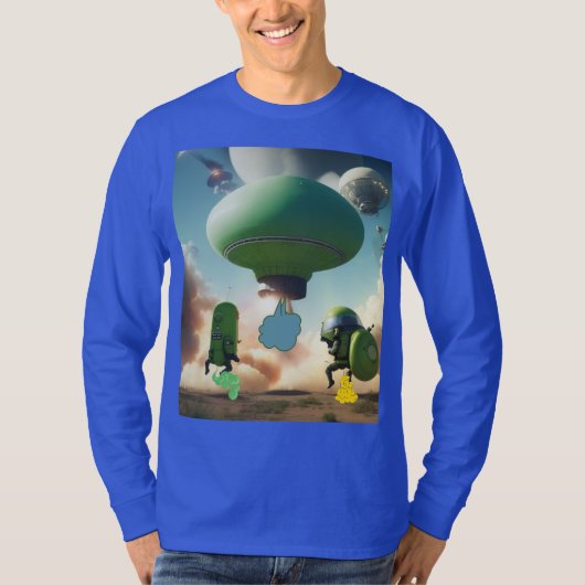 Out-of-This-World Gas:養殖笑わされるエイリアン Tシャツ (正面)