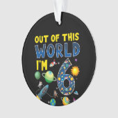Out Of This World I'm 6宇宙ロケット誕生日部 オーナメント (正面)