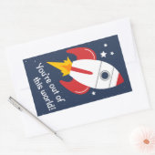 Out of This World Rocketスタンプ 長方形シール (封筒)