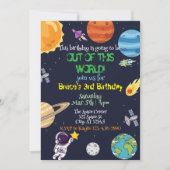 Out of this World, space birthday Invitation 招待状 (正面)