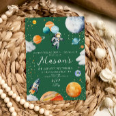 Out of This World Space First Birthday Invitation 招待状