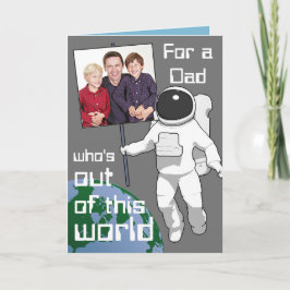 Out of this World Spaceman Father's Day写真 カード