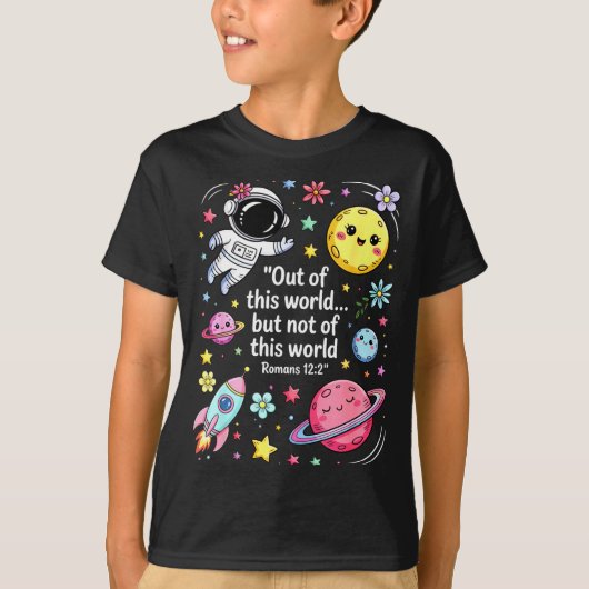 Out Of This World Spaceship Planet Galaxy Christia Tシャツ (正面)