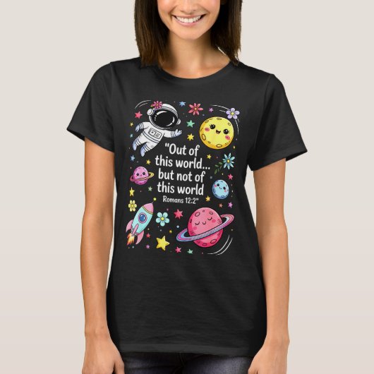 Out Of This World Spaceship Planet Galaxy Christia Tシャツ (正面)