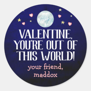 Out of This World Valentineステッカー ラウンドシール