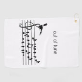 Out of Tune、カスタマイズ可能な歌の鳥を結合する ゴルフタオル (横)