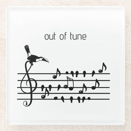 Out of Tune，トゥーカンの歌の鳥に参加 ガラスコースター (正面)