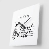 Out of Tune，トゥーカンの歌の鳥に参加 スクエア壁時計 (傾斜)