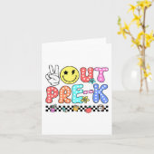 Out Pre-K School卒業式Groovyの最終日 カード (黄色い花)