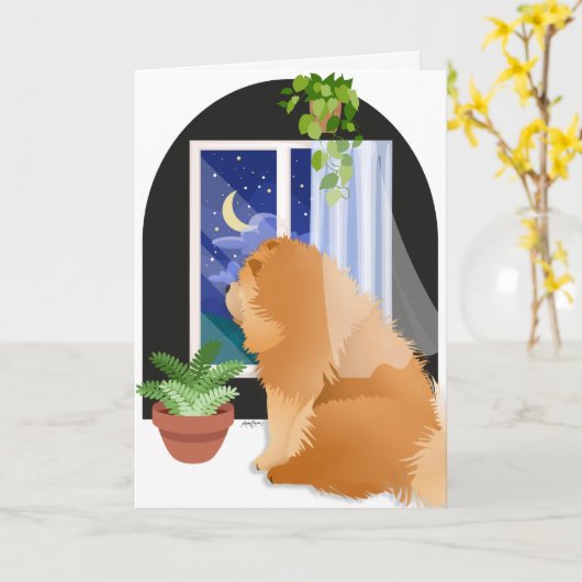 OUT THERE SOMEWHERE Chow memorial Card カード (黄色い花)