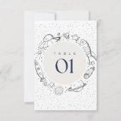 Out to space Birthday Party Table Flat card 招待状 (正面)