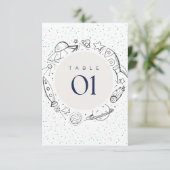 Out to space Birthday Party Table Flat card 招待状 (スタンド正面)