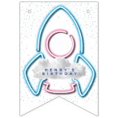 Out to Space Customizable Birthday バンティングフラッグ (第1の旗)