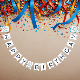 Out to Space Customizable Birthday バンティングフラッグ