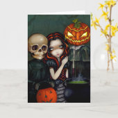 Out Trick-or-Treatingグリーティングカード カード (黄色い花)