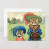 Out with Auntie by Louis Wain ポストカード (正面/裏面)