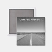 Outback Australia Road in Black and White - Magnet マグネット (正面/裏面)