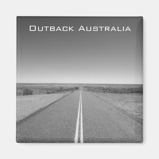 Outback Australia Road in Black and White - Magnet マグネット (正面)