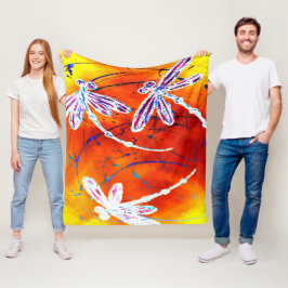 Outback Dragonfly Dance フリースブランケット