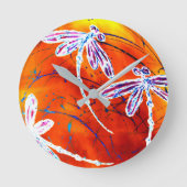 Outback Dragonfly Dance ラウンド壁時計 (正面)