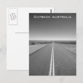 Outback Road Australia、Black and White – はがき (正面/裏面)