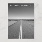 Outback Road Australia、Black and White – はがき (正面)